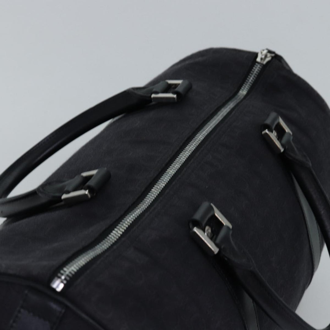 Celine C Macadam Canvas Boston Bag Black Auth 76139