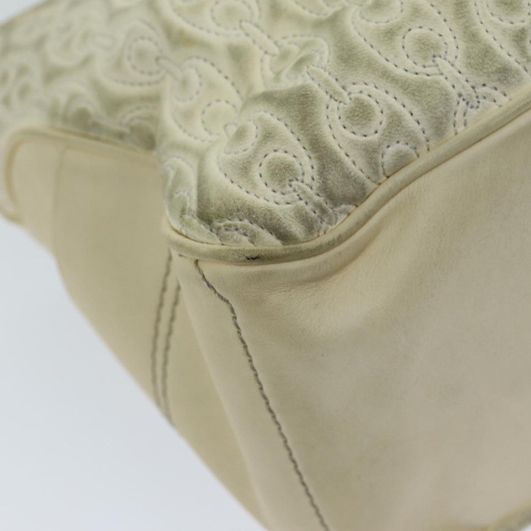 Celine Tote Bag Leather White Auth 76144