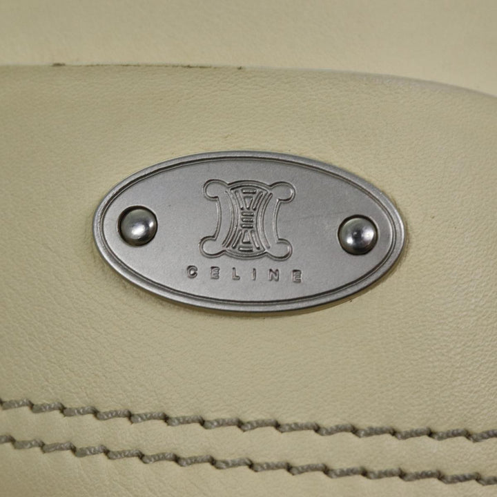 Celine Tote Bag Leather White Auth 76144
