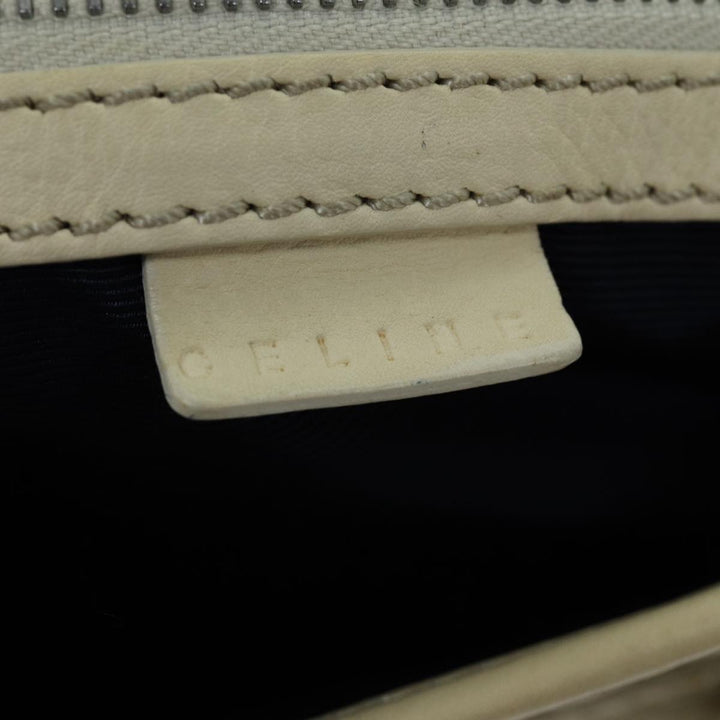 Celine Tote Bag Leather White Auth 76144