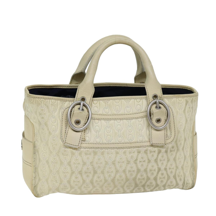 Celine Tote Bag Leather White Auth 76144