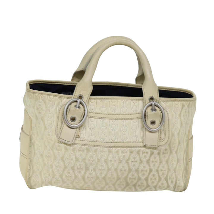 Celine Tote Bag Leather White Auth 76144