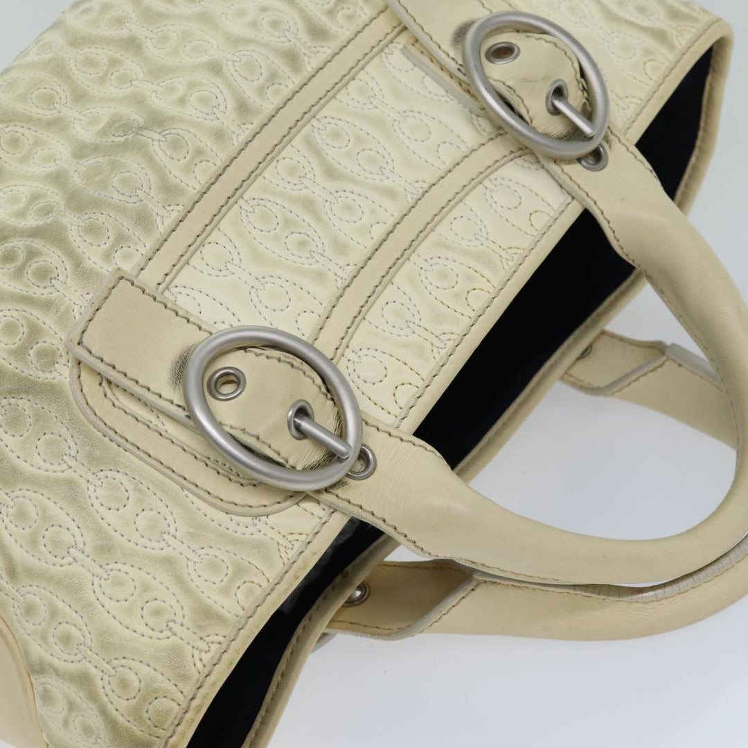 Celine Tote Bag Leather White Auth 76144
