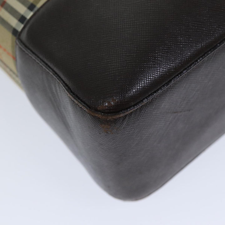 Burberry Nova Check Tote Bag Canvas Beige Auth 76146