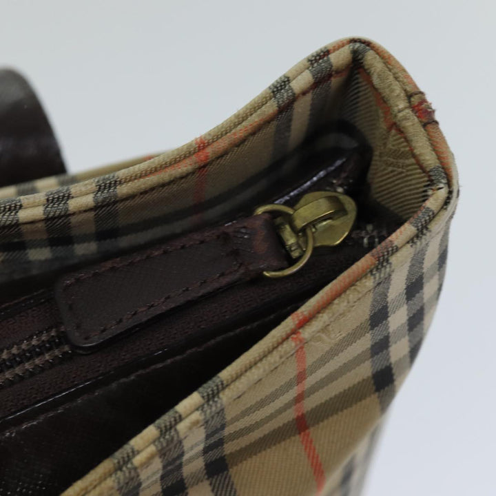 Burberry Nova Check Tote Bag Canvas Beige Auth 76146
