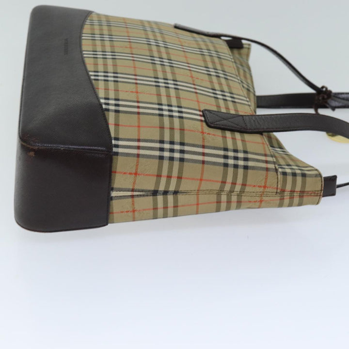 Burberry Nova Check Tote Bag Canvas Beige Auth 76146