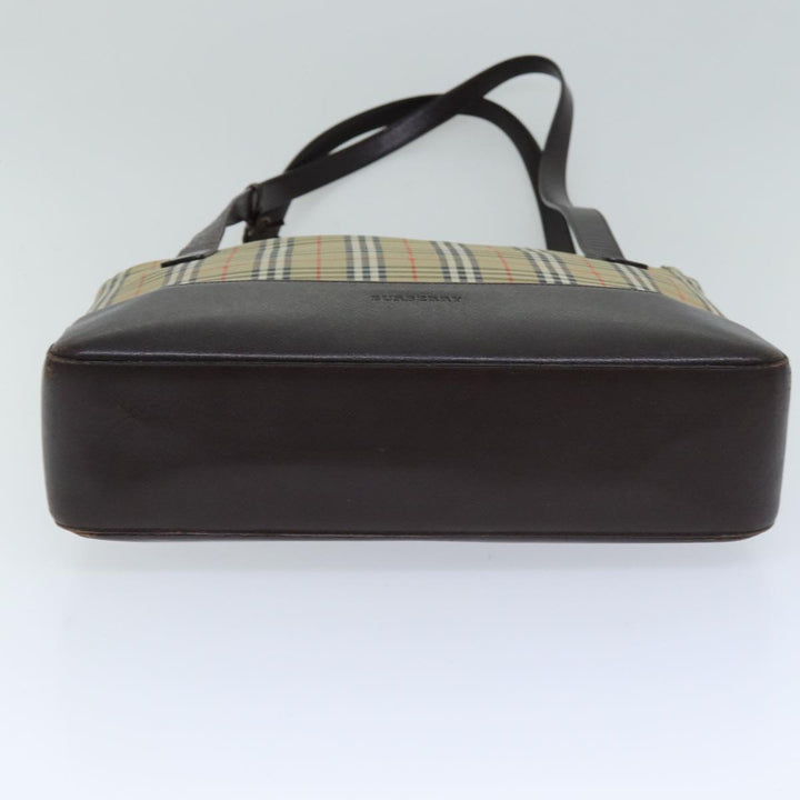 Burberry Nova Check Tote Bag Canvas Beige Auth 76146