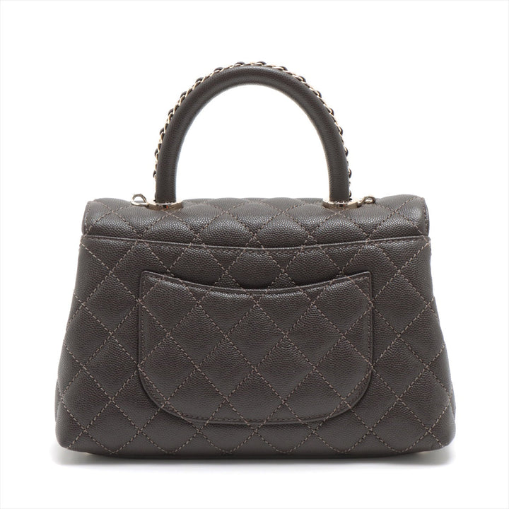 Top Quality Chanel Cocohandle Caviar S 2WAY Handbag Matrasse Brown Gold  IC Chip