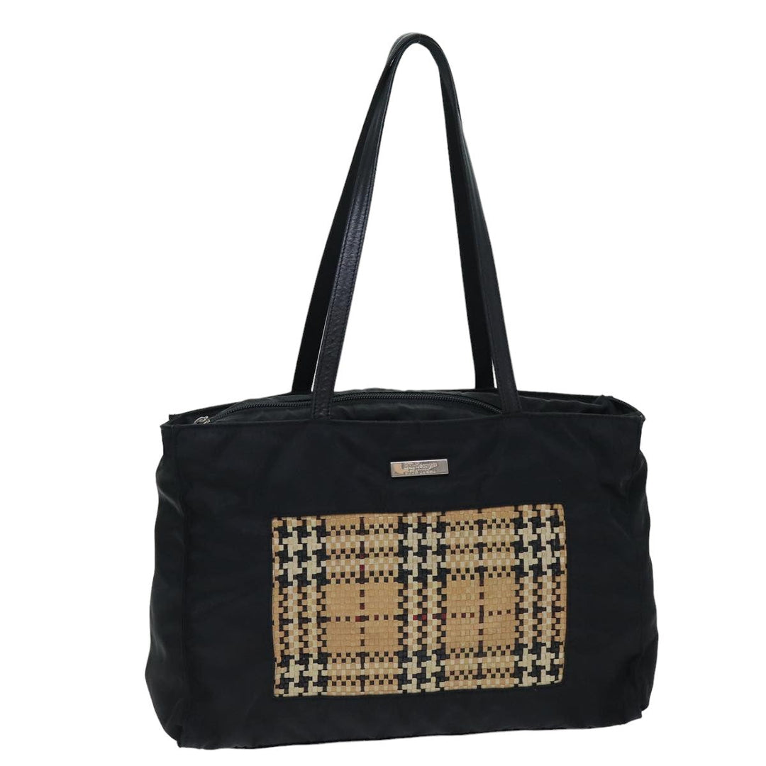BurberrySs Tote Bag Nylon Black Auth 76211