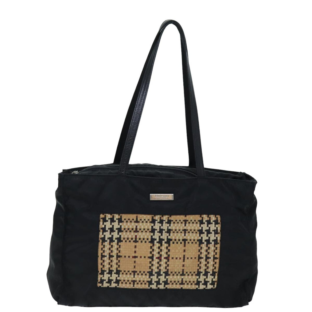 BurberrySs Tote Bag Nylon Black Auth 76211