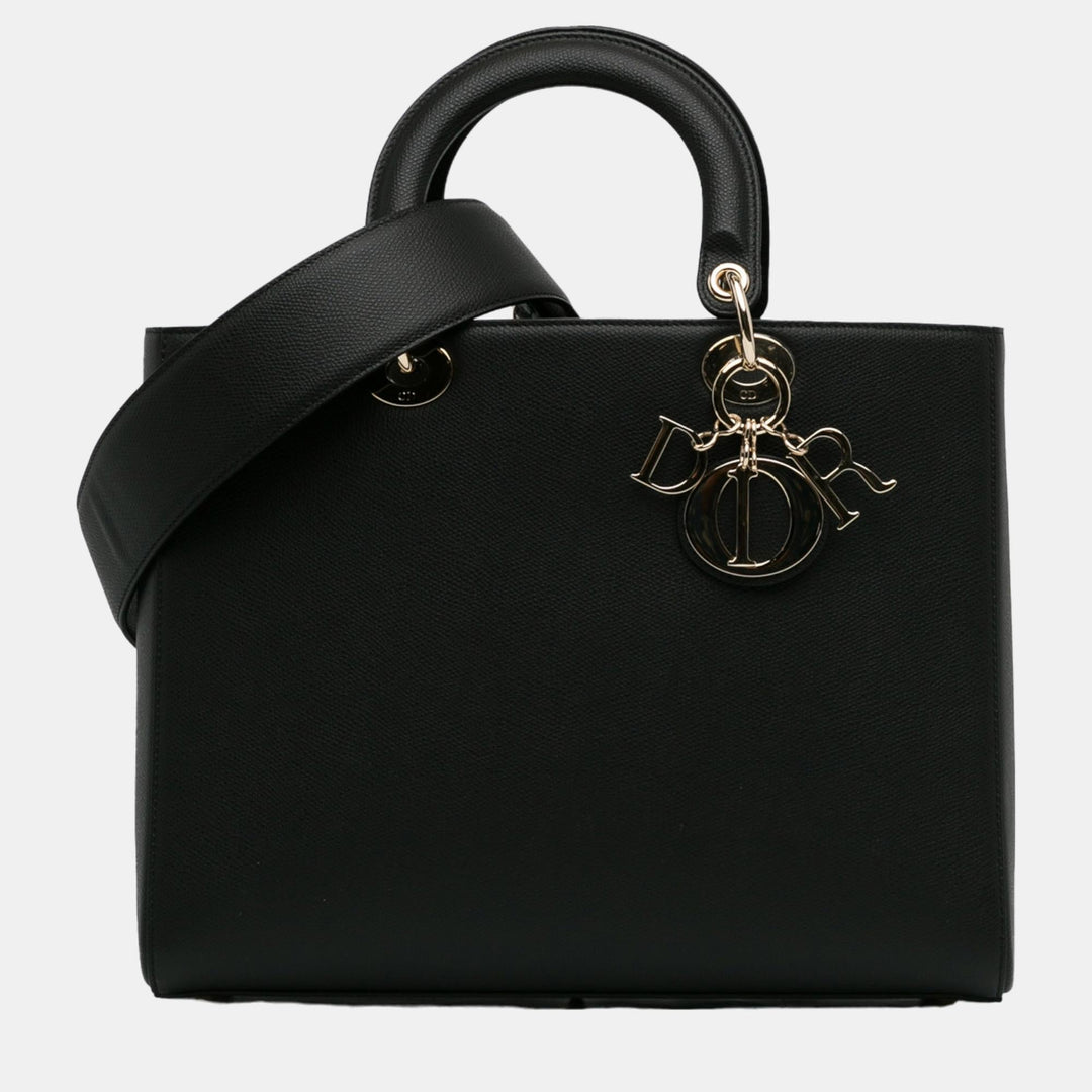 Top quality Dior Black Large Grained Calfskin Lady Top quality Dior
