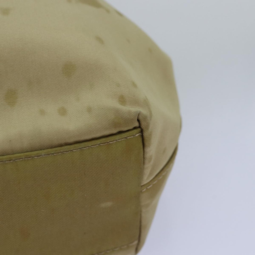 CHRISTIAN Top quality Dior Maris Pearl Hand Bag Nylon Beige Auth 76363