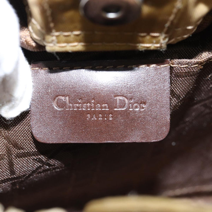 CHRISTIAN Top quality Dior Maris Pearl Hand Bag Nylon Beige Auth 76363