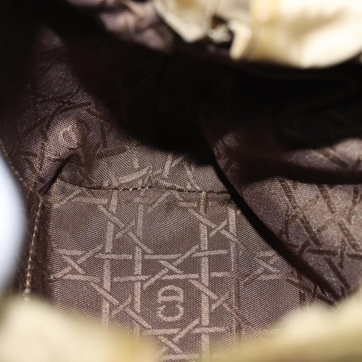 CHRISTIAN Top quality Dior Maris Pearl Hand Bag Nylon Beige Auth 76363