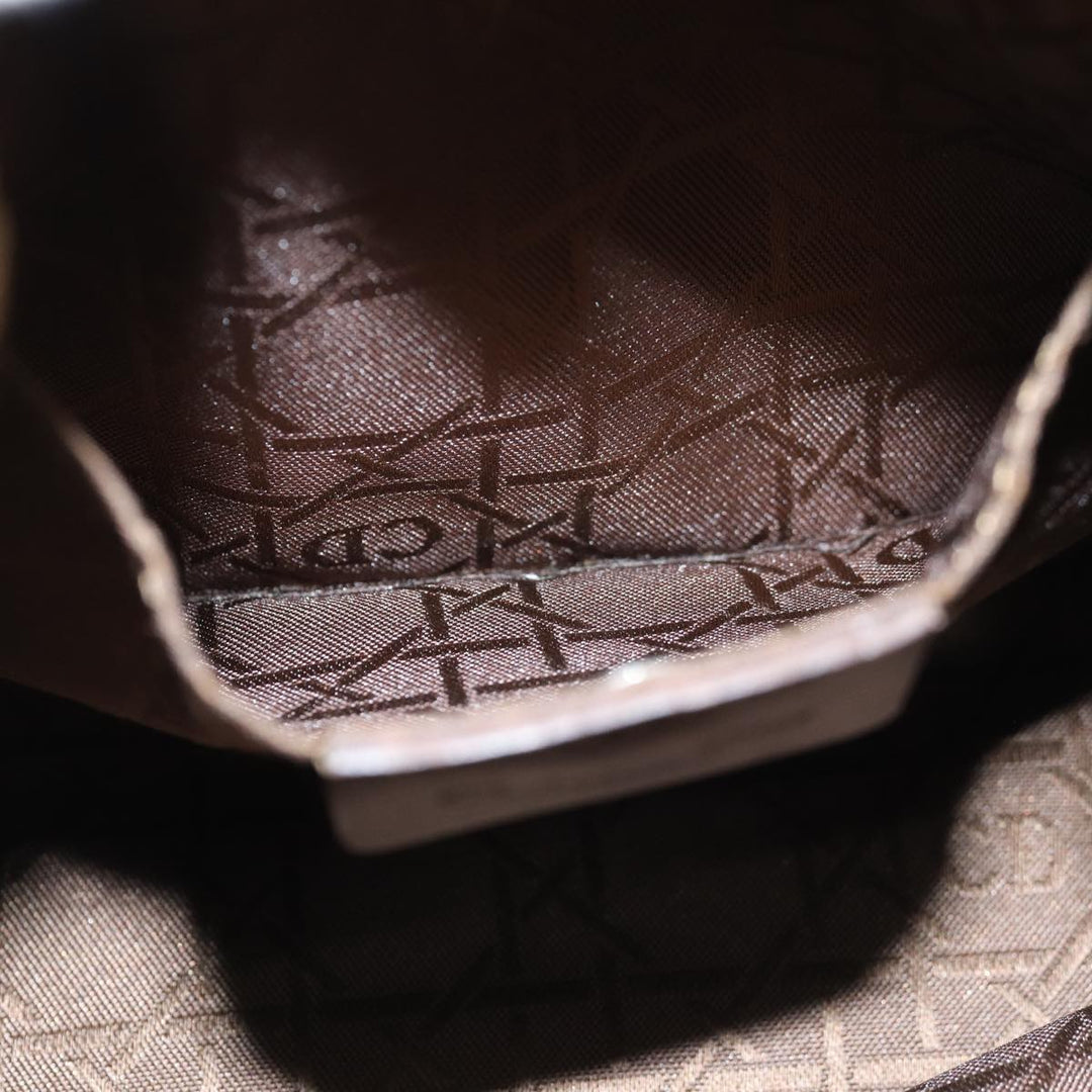 CHRISTIAN Top quality Dior Maris Pearl Hand Bag Nylon Beige Auth 76363