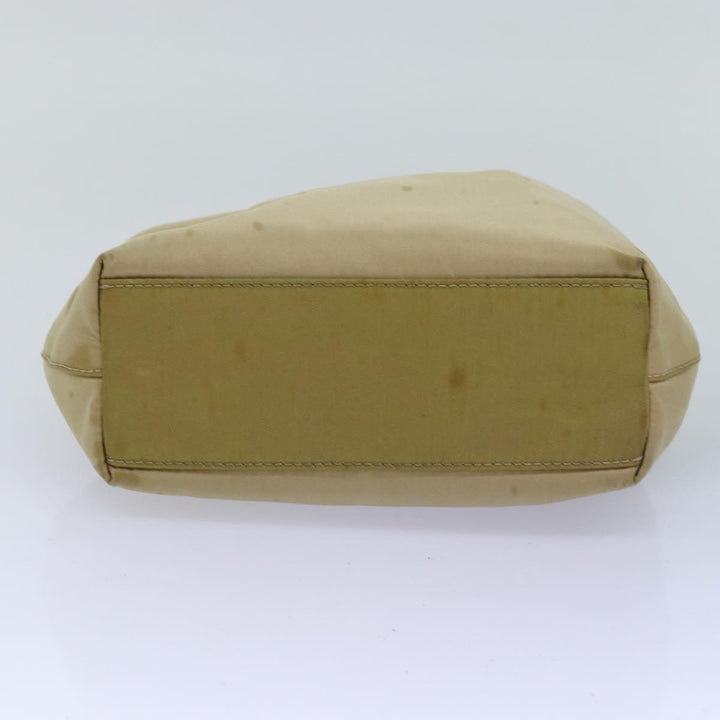 CHRISTIAN Top quality Dior Maris Pearl Hand Bag Nylon Beige Auth 76363