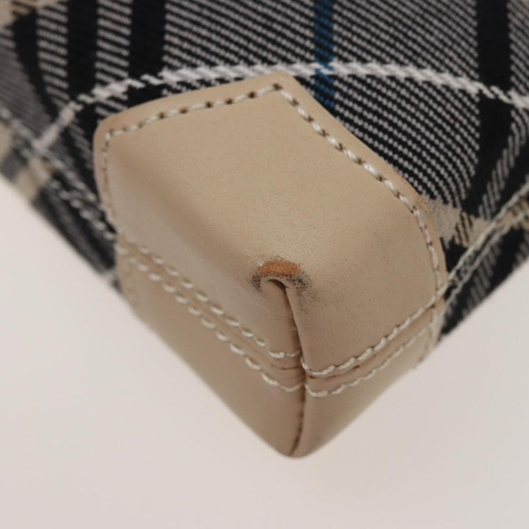 Burberry Nova Check Blue Label Shoulder Bag Canvas Black Auth 76371