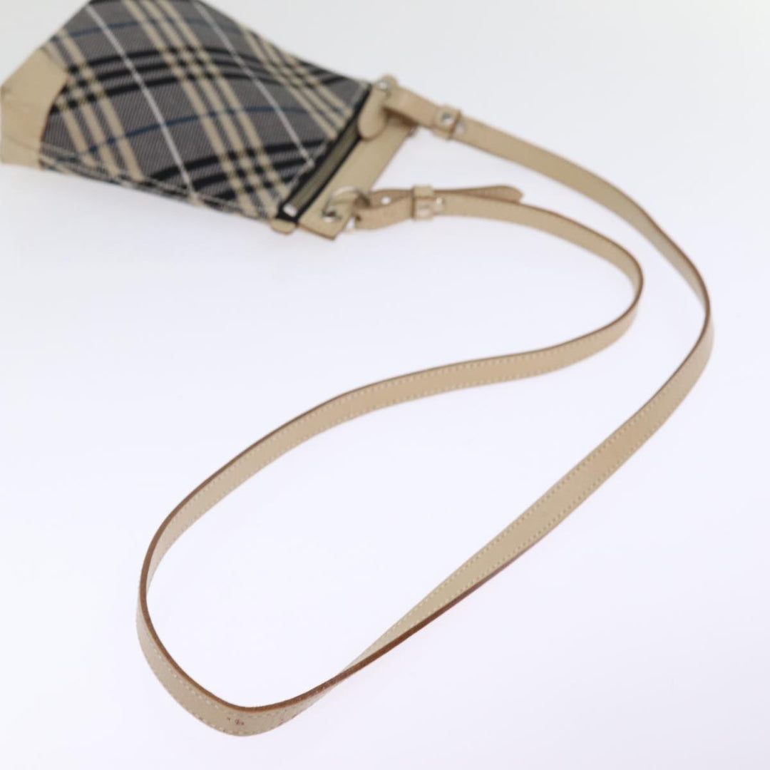 Burberry Nova Check Blue Label Shoulder Bag Canvas Black Auth 76371