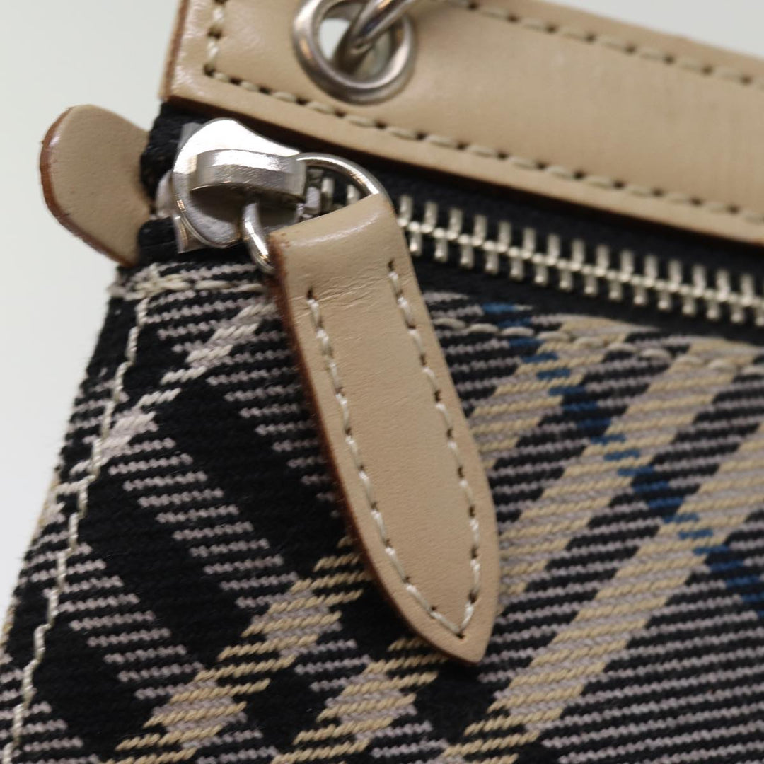Burberry Nova Check Blue Label Shoulder Bag Canvas Black Auth 76371