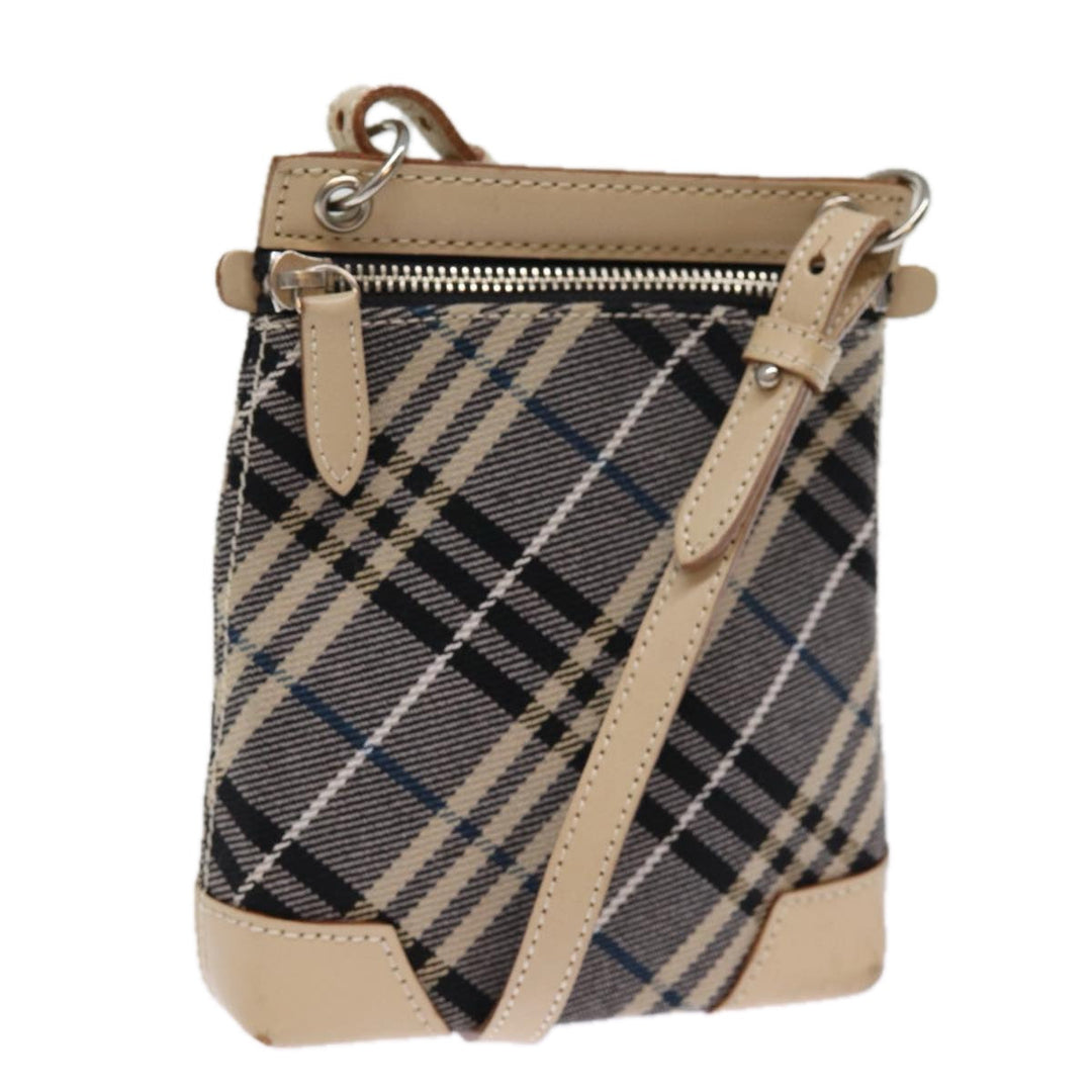 Burberry Nova Check Blue Label Shoulder Bag Canvas Black Auth 76371