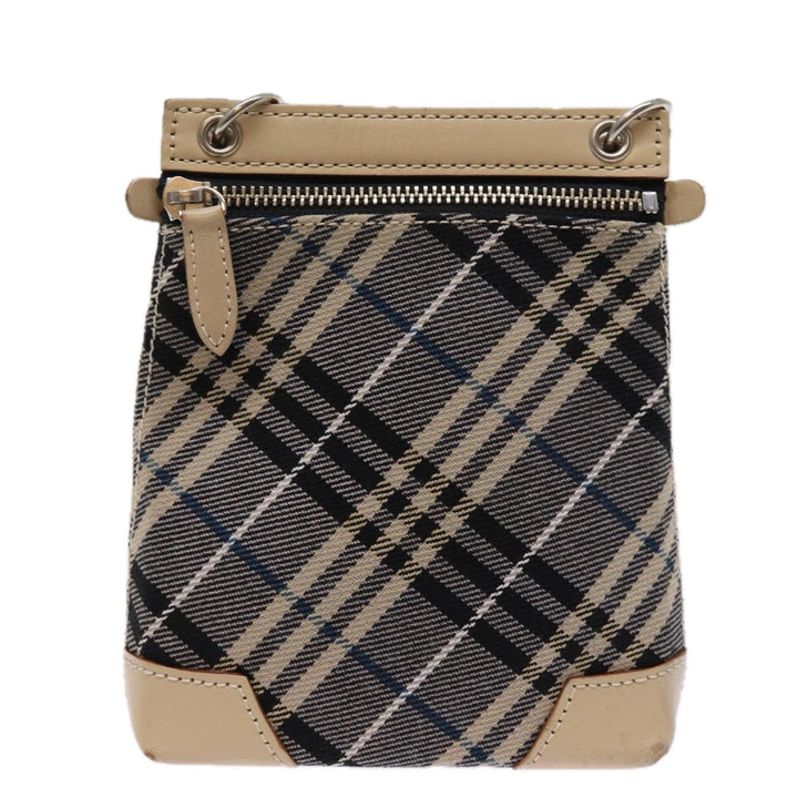 Burberry Nova Check Blue Label Shoulder Bag Canvas Black Auth 76371