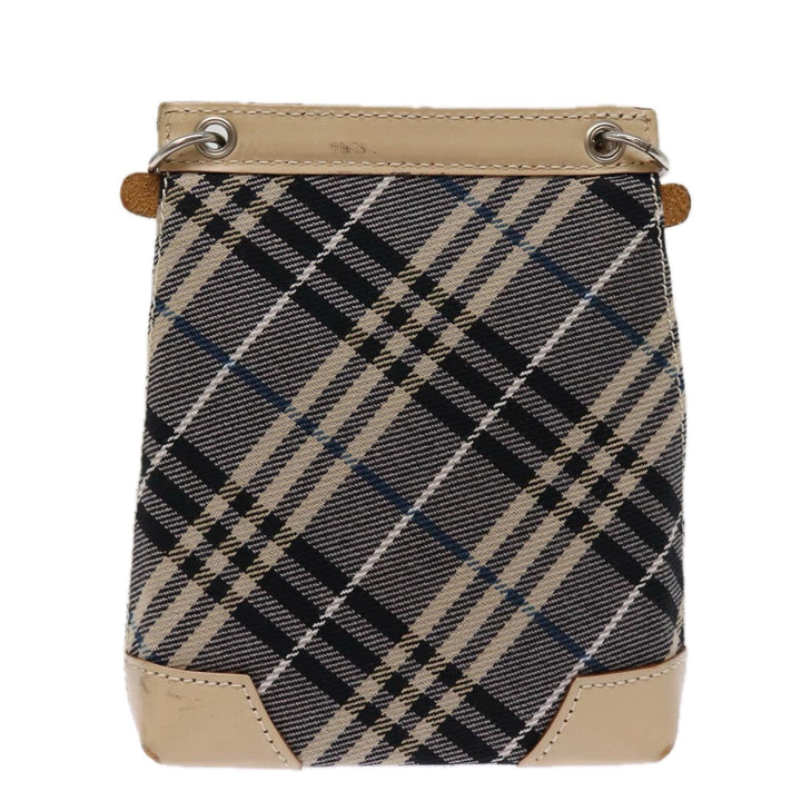 Burberry Nova Check Blue Label Shoulder Bag Canvas Black Auth 76371