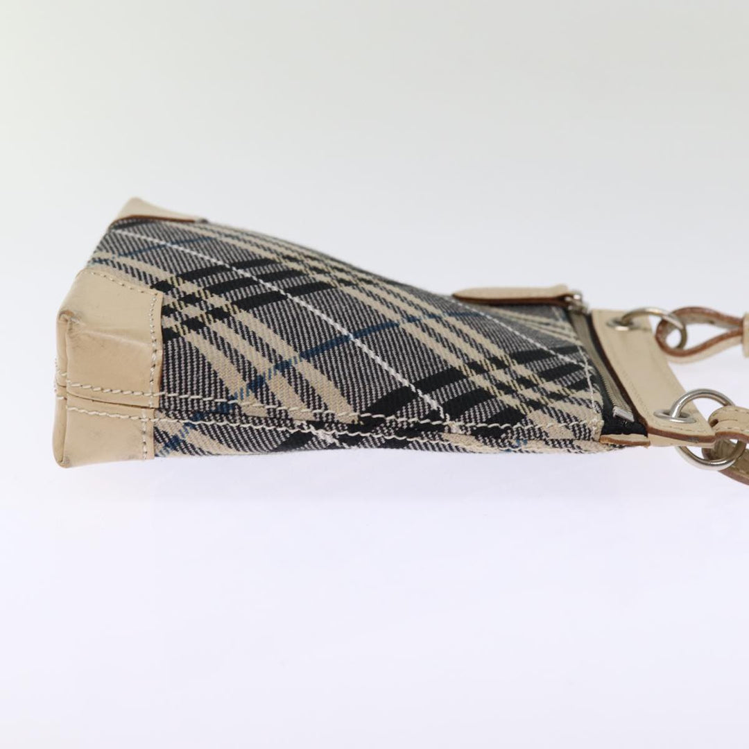 Burberry Nova Check Blue Label Shoulder Bag Canvas Black Auth 76371