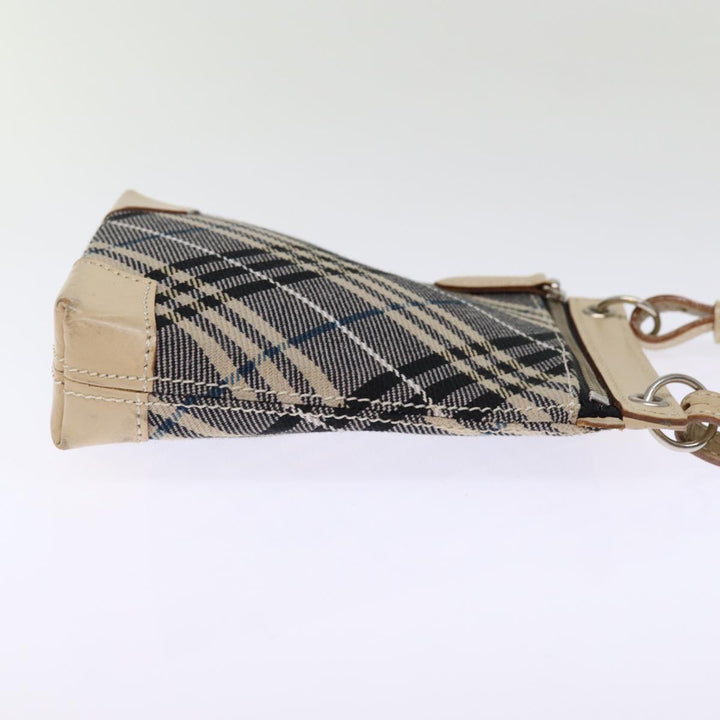Burberry Nova Check Blue Label Shoulder Bag Canvas Black Auth 76371