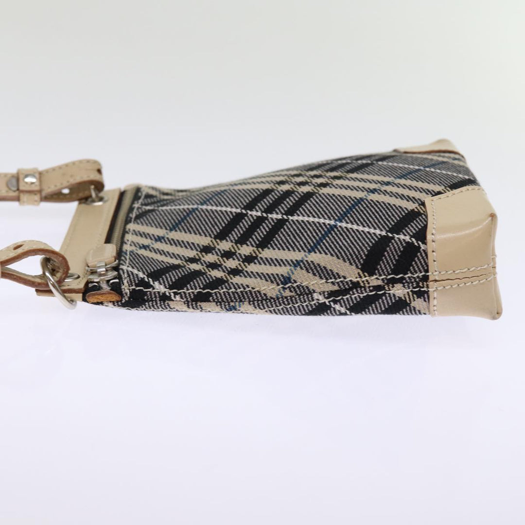 Burberry Nova Check Blue Label Shoulder Bag Canvas Black Auth 76371