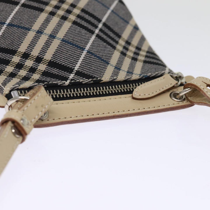 Burberry Nova Check Blue Label Shoulder Bag Canvas Black Auth 76371