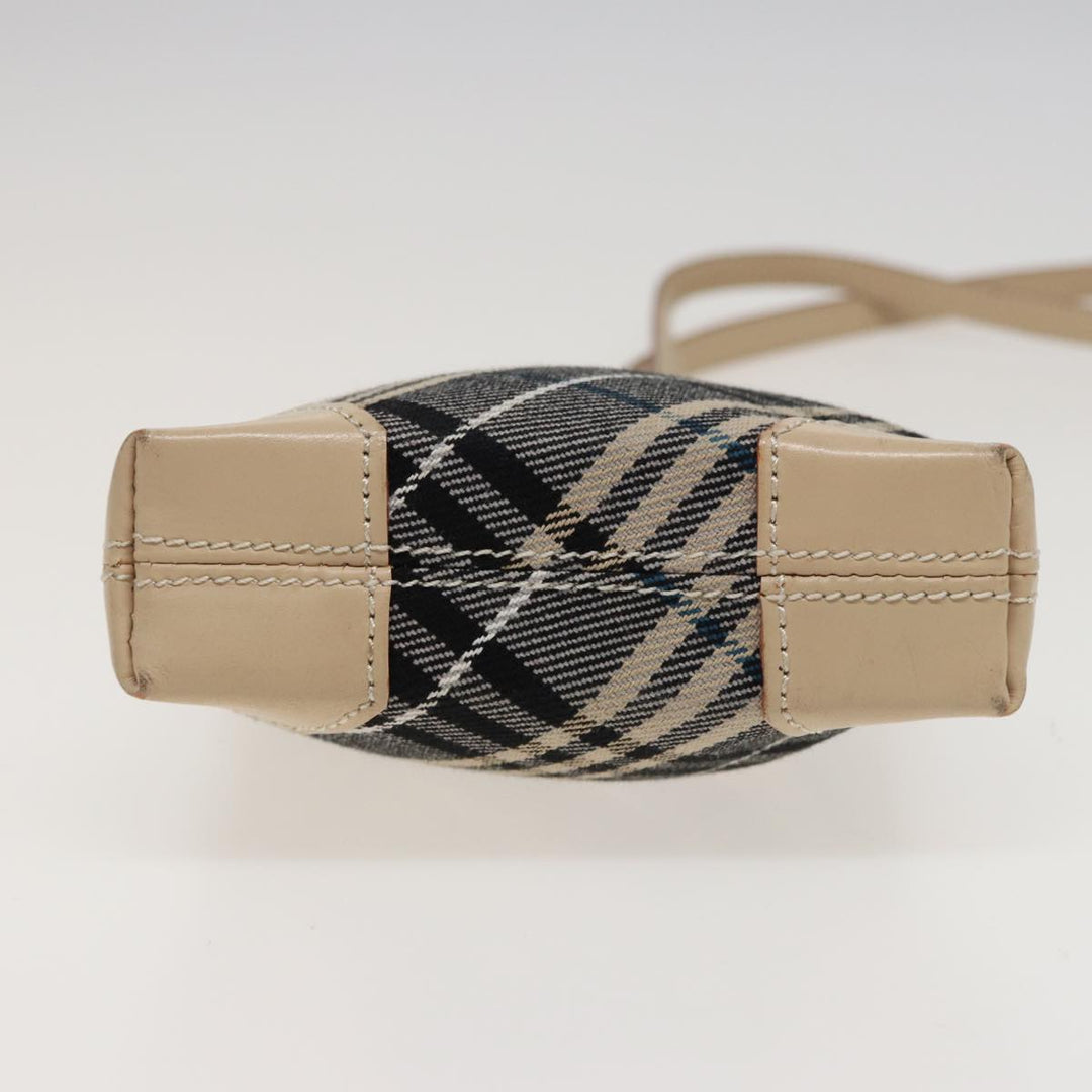 Burberry Nova Check Blue Label Shoulder Bag Canvas Black Auth 76371