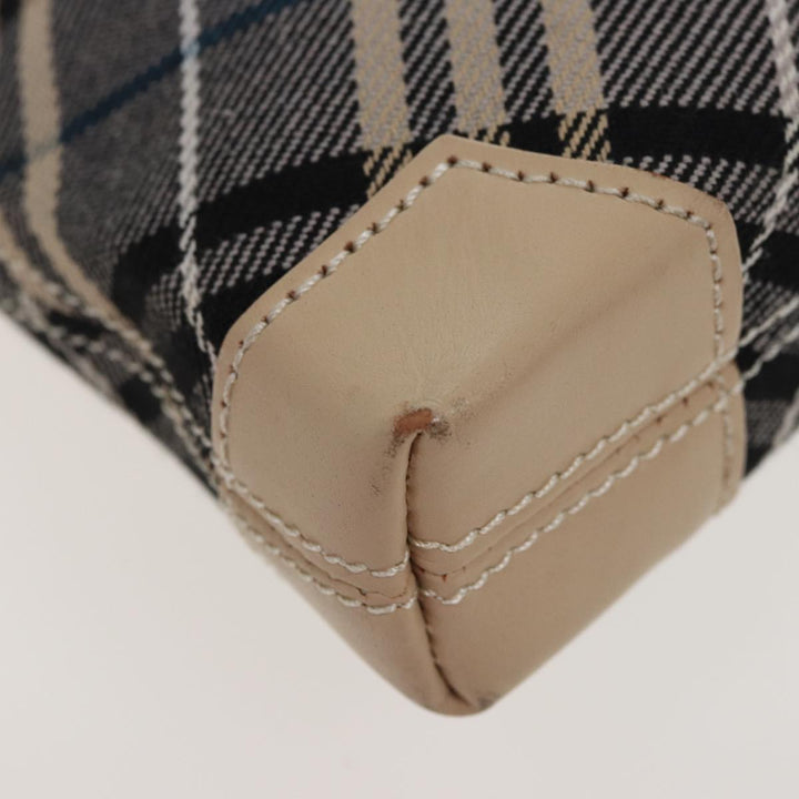 Burberry Nova Check Blue Label Shoulder Bag Canvas Black Auth 76371