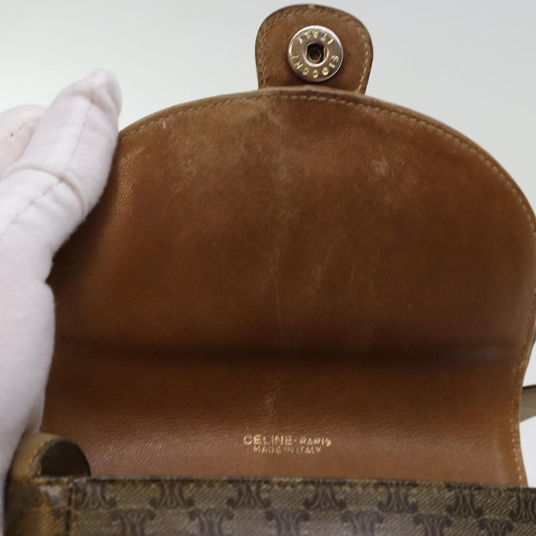 Celine Macadam Canvas Shoulder Bag Brown Auth 76405