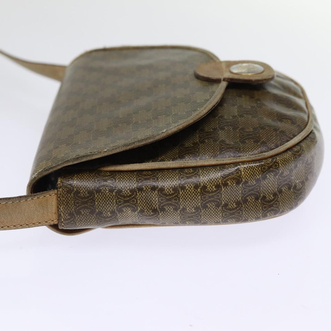 Celine Macadam Canvas Shoulder Bag Brown Auth 76405