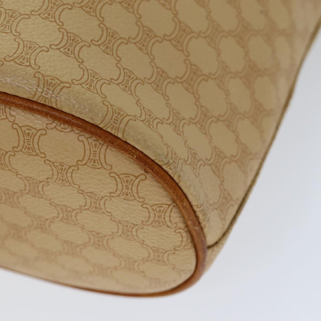 Celine Macadam Canvas Hand Bag PVC Beige Auth 76406