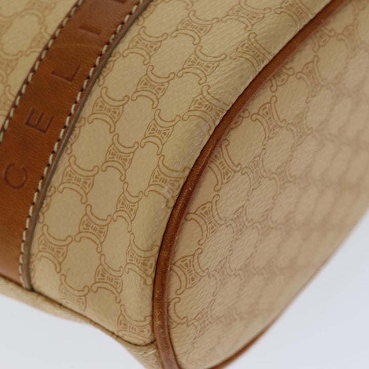 Celine Macadam Canvas Hand Bag PVC Beige Auth 76406