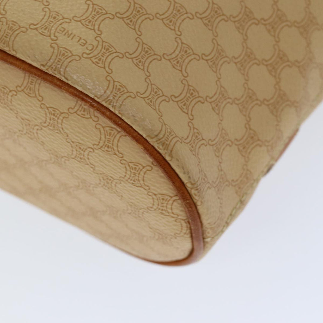 Celine Macadam Canvas Hand Bag PVC Beige Auth 76406