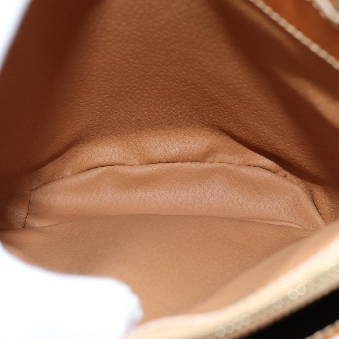 Celine Macadam Canvas Hand Bag PVC Beige Auth 76406