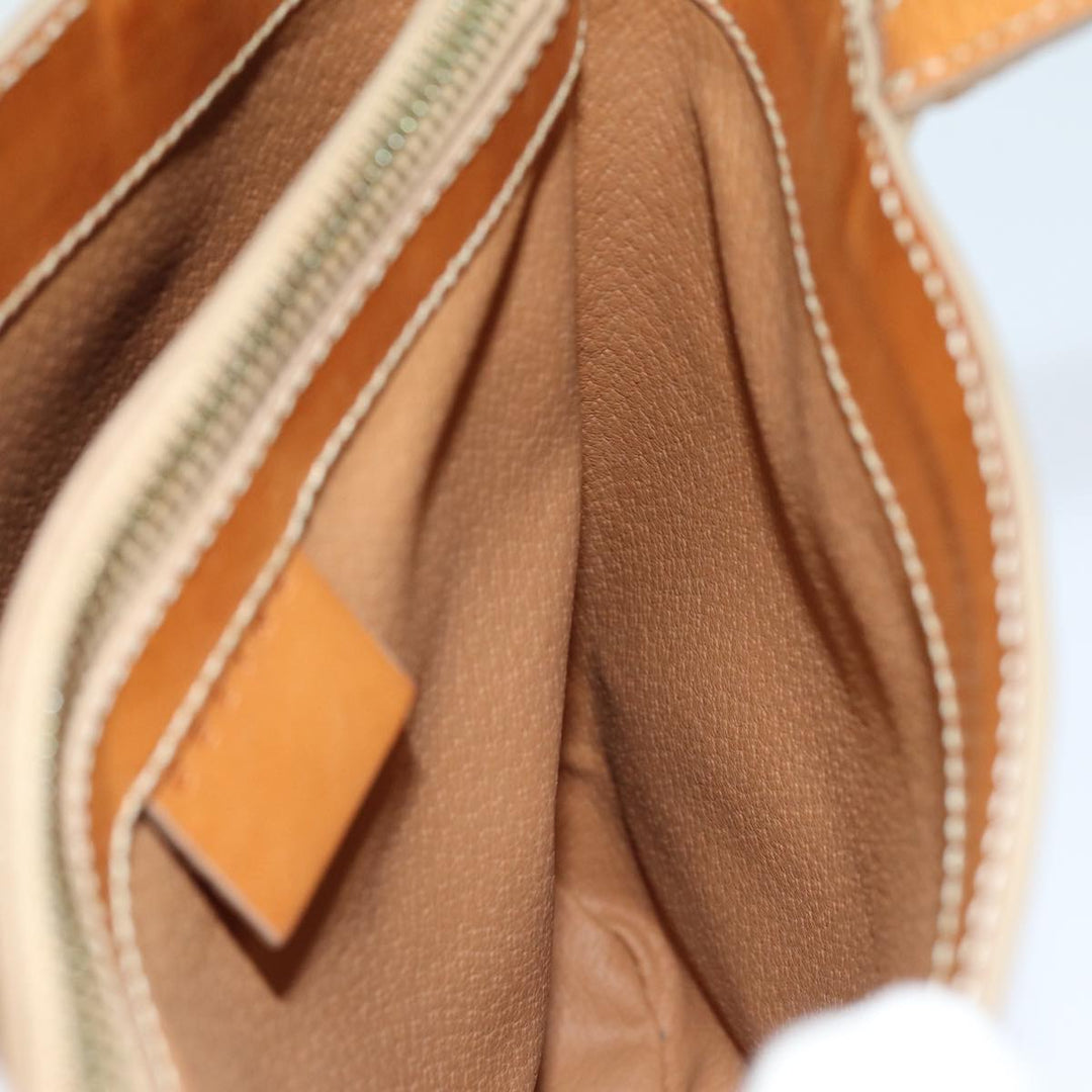 Celine Macadam Canvas Hand Bag PVC Beige Auth 76406