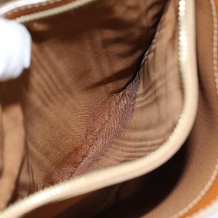 Celine Macadam Canvas Hand Bag PVC Beige Auth 76406