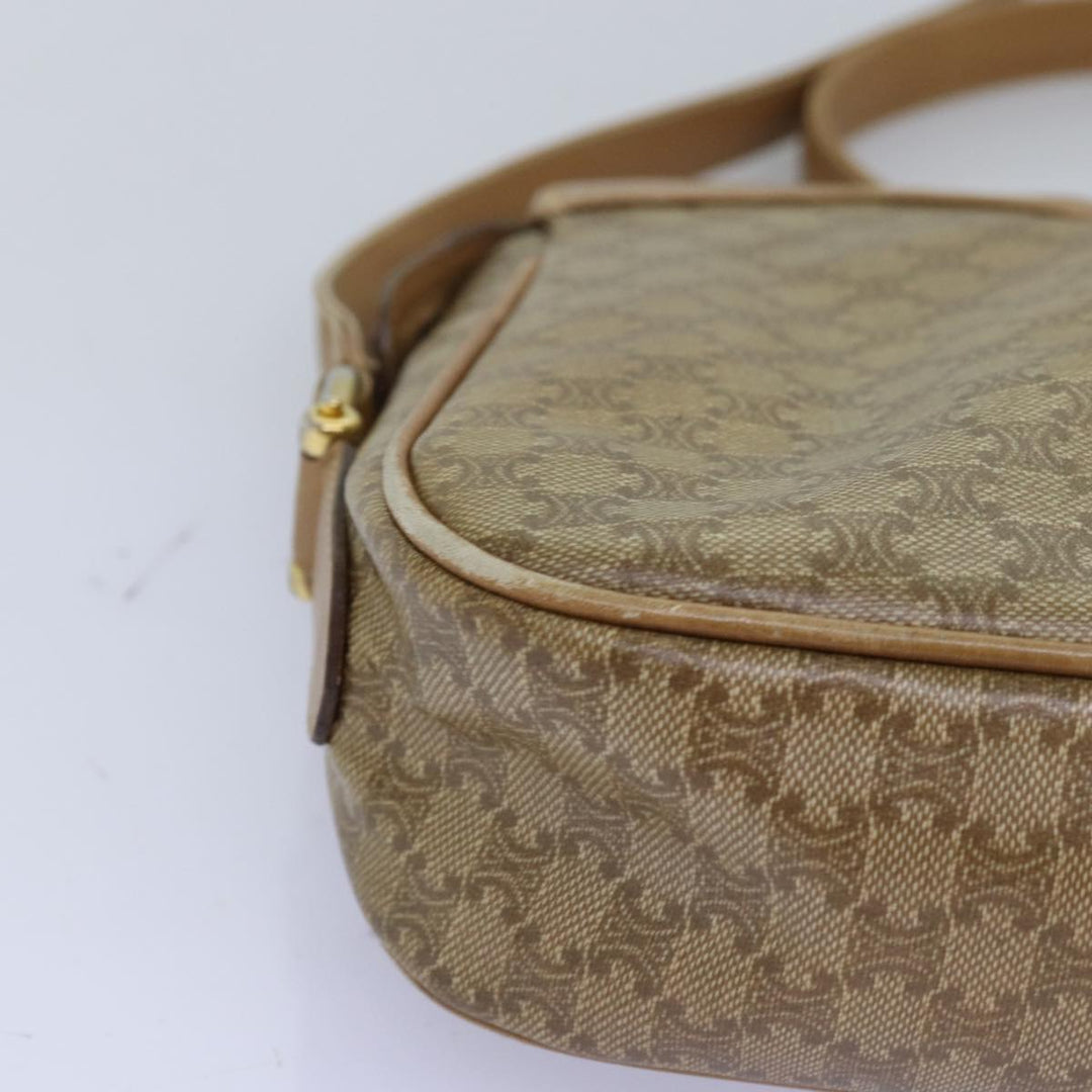 Celine Macadam Canvas Shoulder Bag Beige Auth 76409