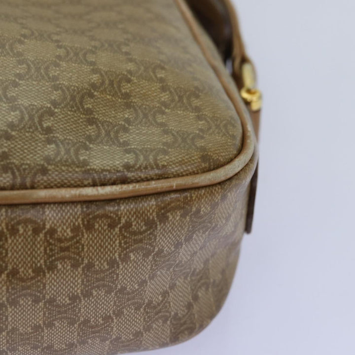 Celine Macadam Canvas Shoulder Bag Beige Auth 76409