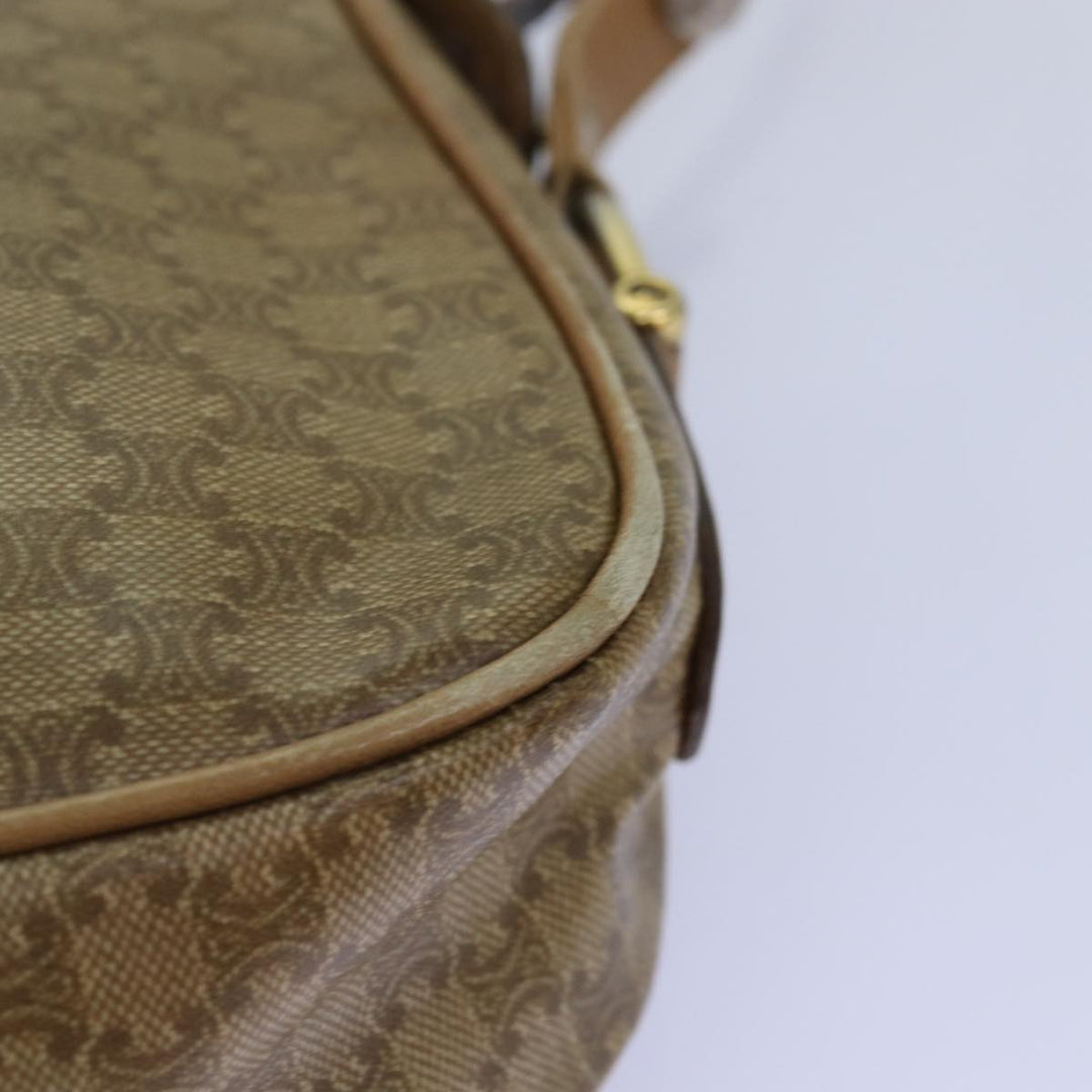 Celine Macadam Canvas Shoulder Bag Beige Auth 76409