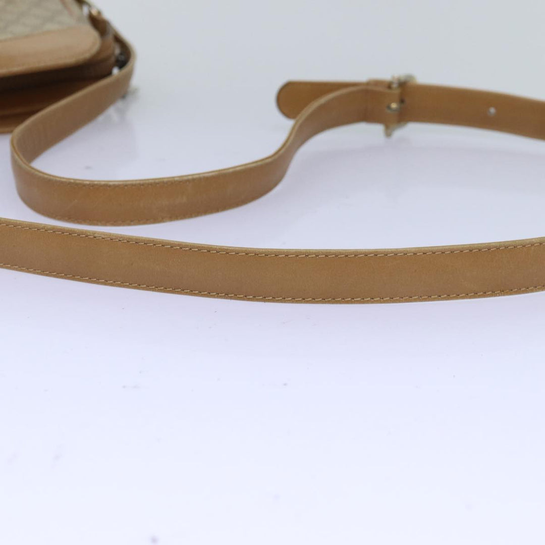 Celine Macadam Canvas Shoulder Bag Beige Auth 76409