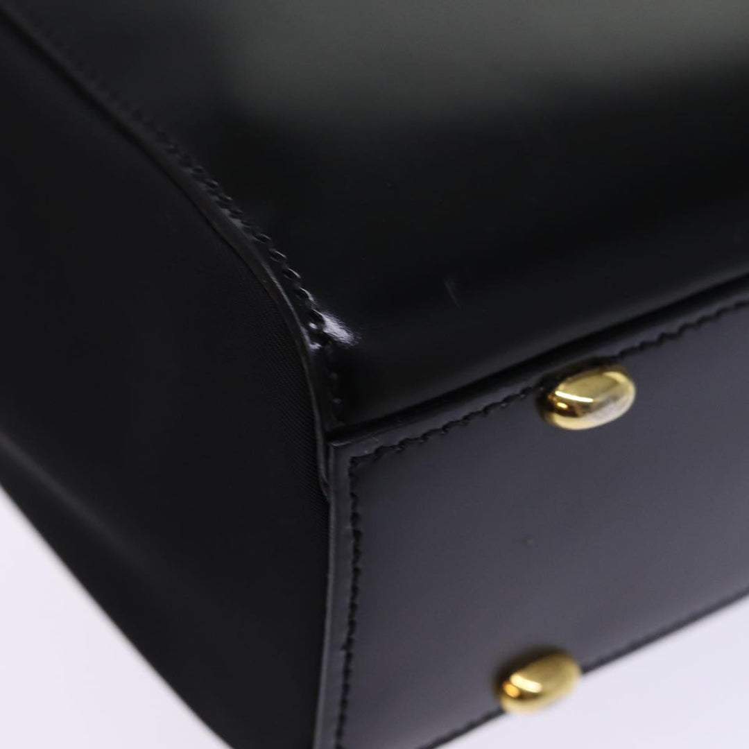 Celine Hand Bag Patent leather 2way Black  76412