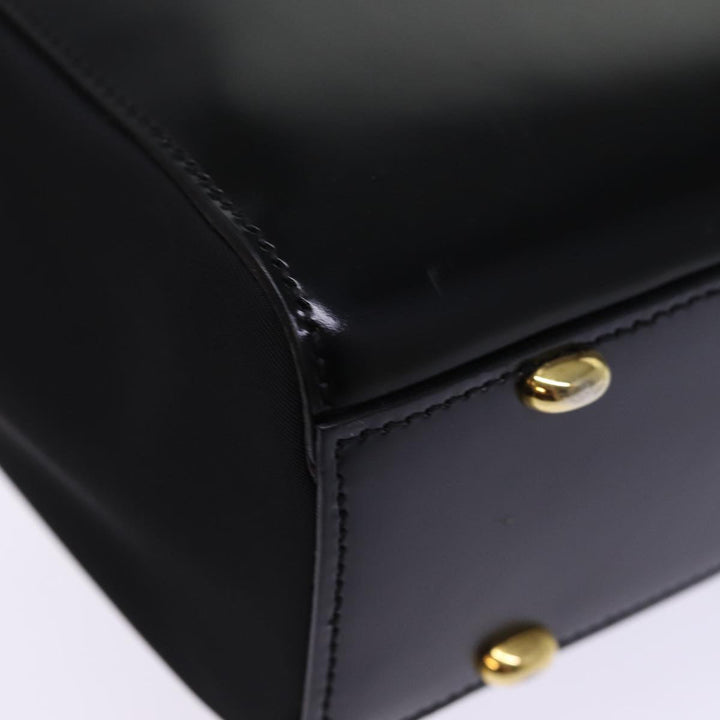 Celine Hand Bag Patent leather 2way Black  76412