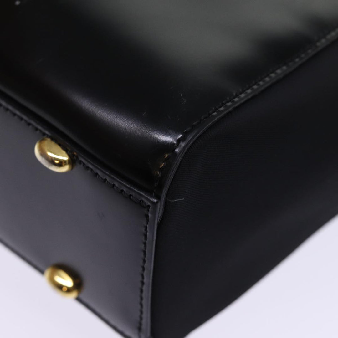 Celine Hand Bag Patent leather 2way Black  76412