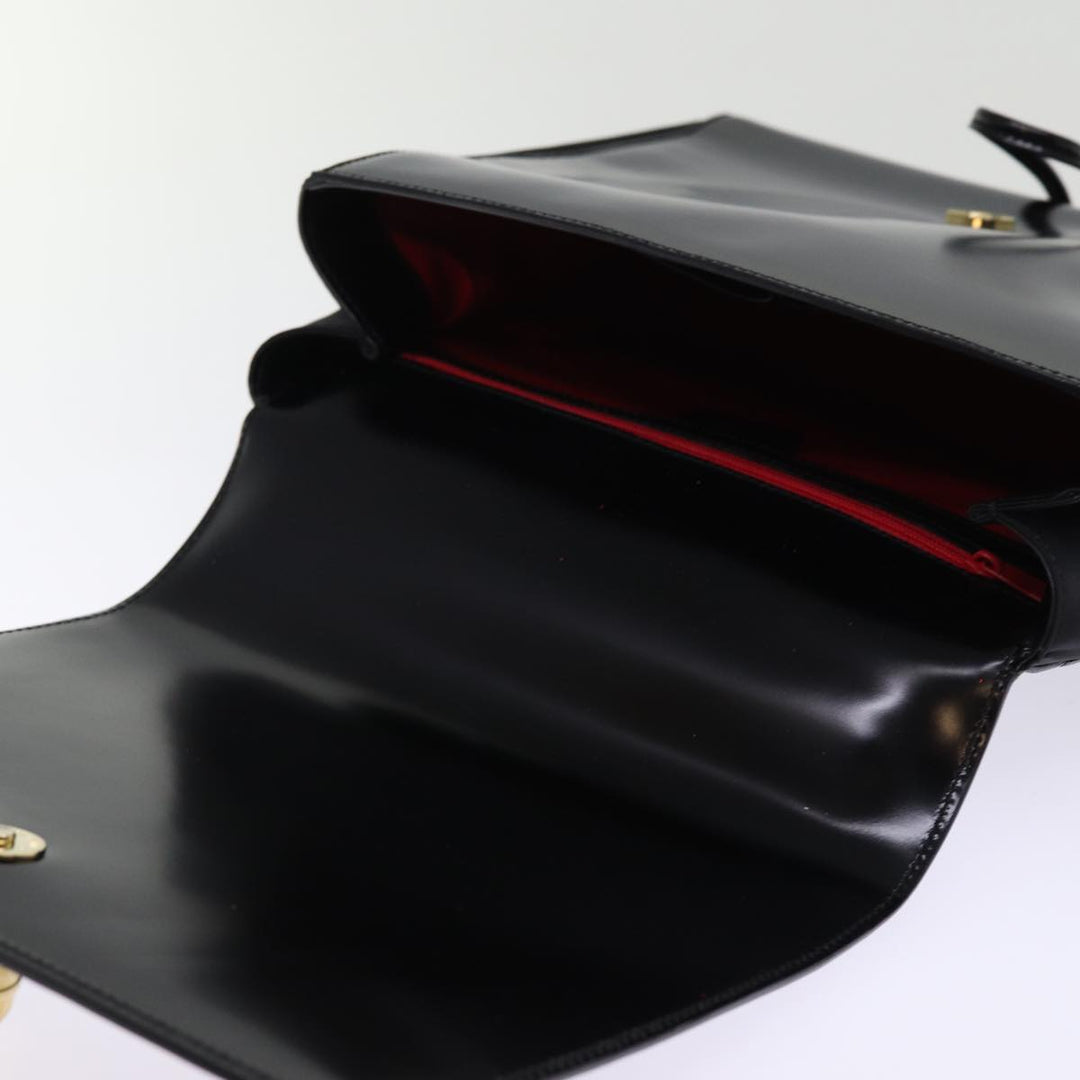 Celine Hand Bag Patent leather 2way Black  76412