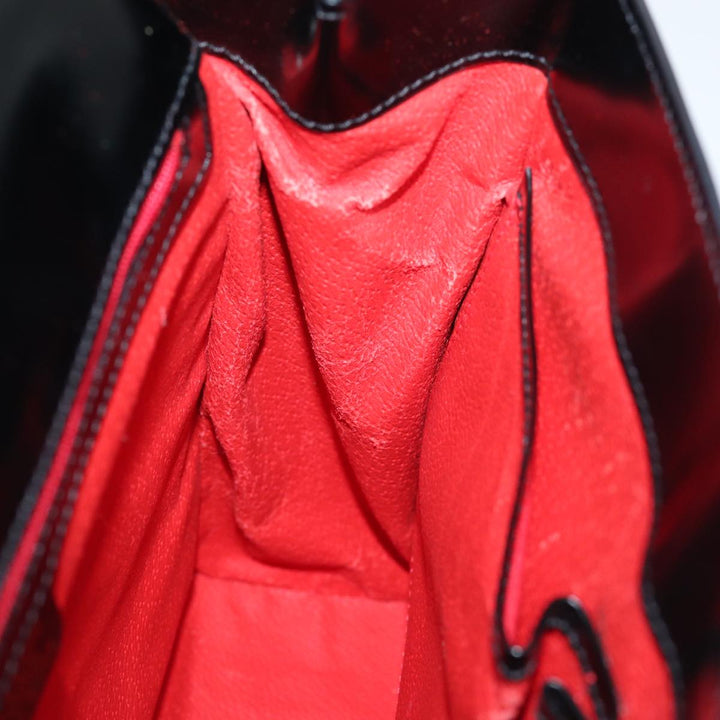 Celine Hand Bag Patent leather 2way Black  76412