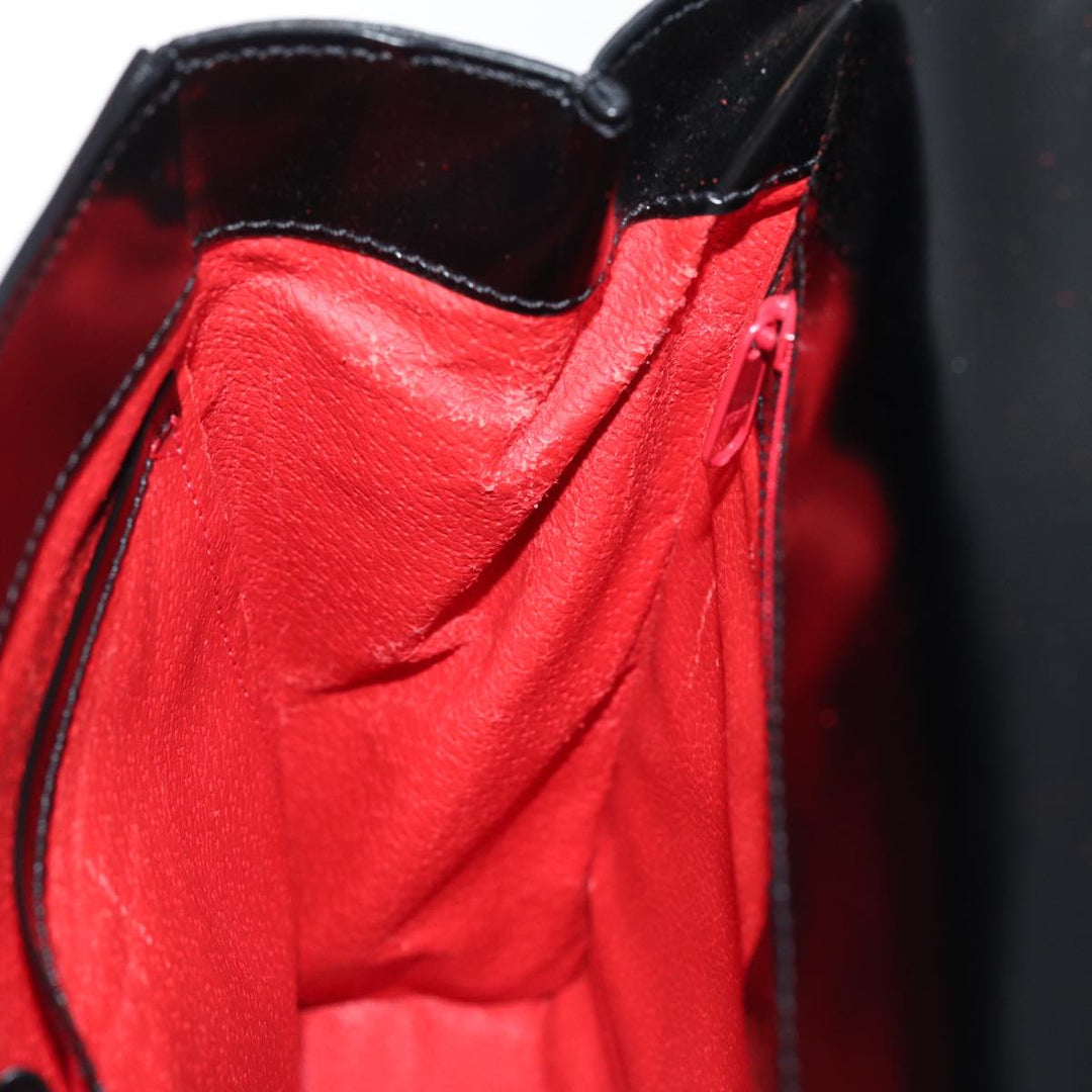 Celine Hand Bag Patent leather 2way Black  76412